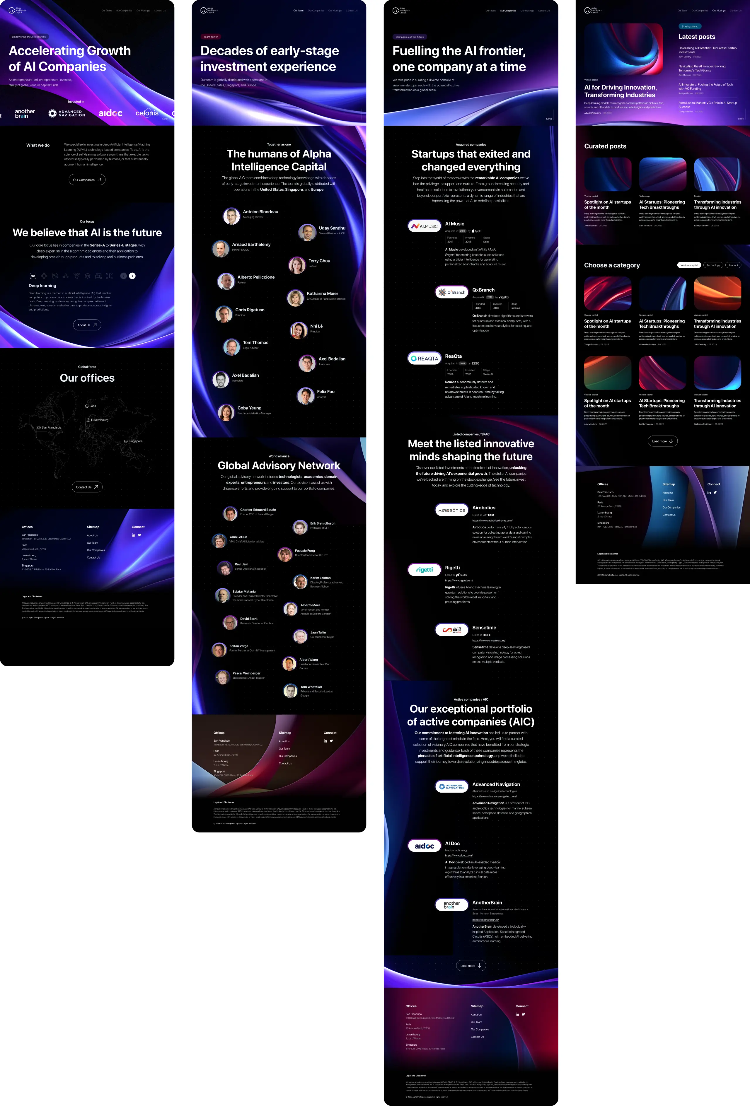 AIC website pages design