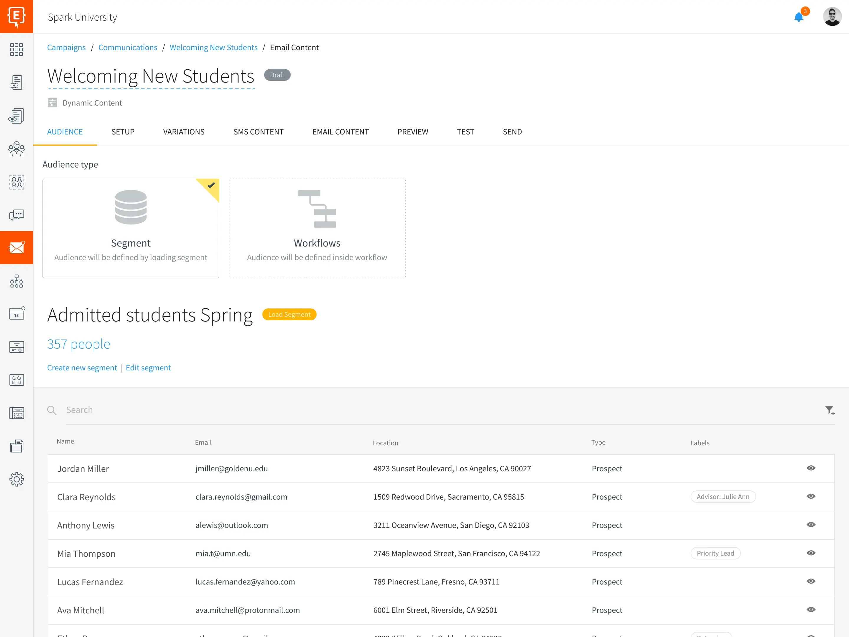 Element451 campaign analytics dashboard showing open rates and click-through metrics