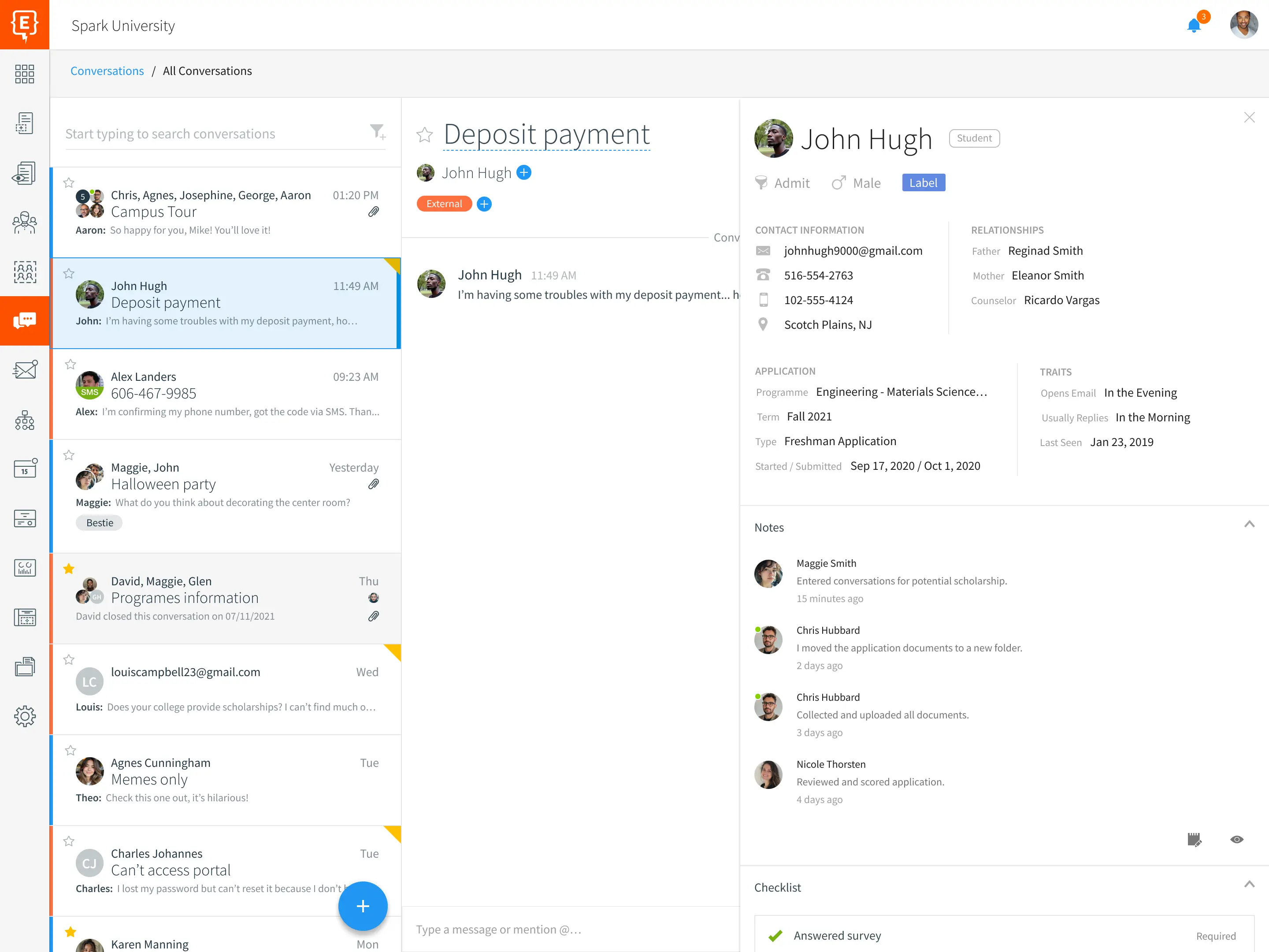 Element451 team collaboration tools for managing student communications