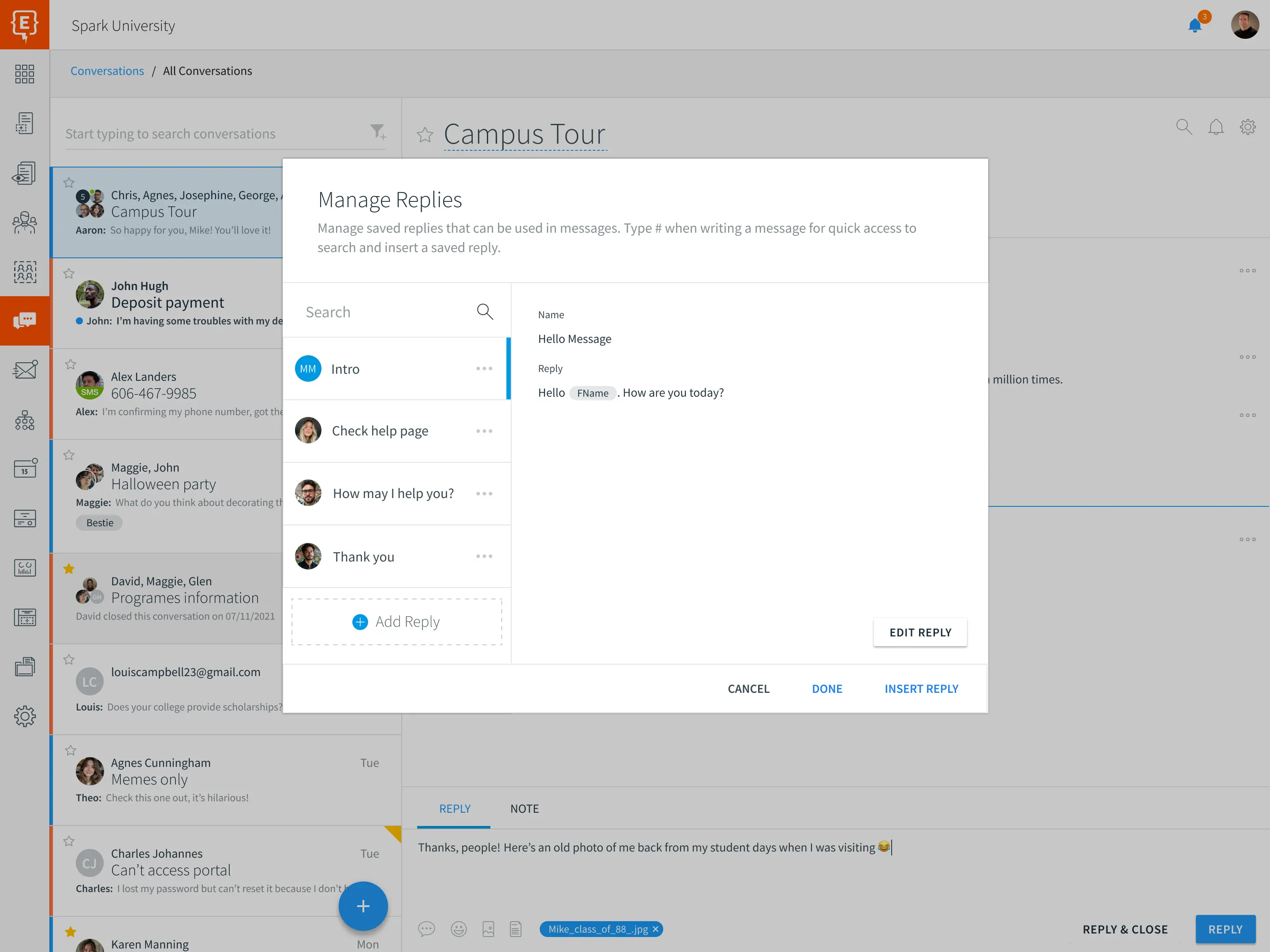 Element451 conversation analytics and response time tracking dashboard