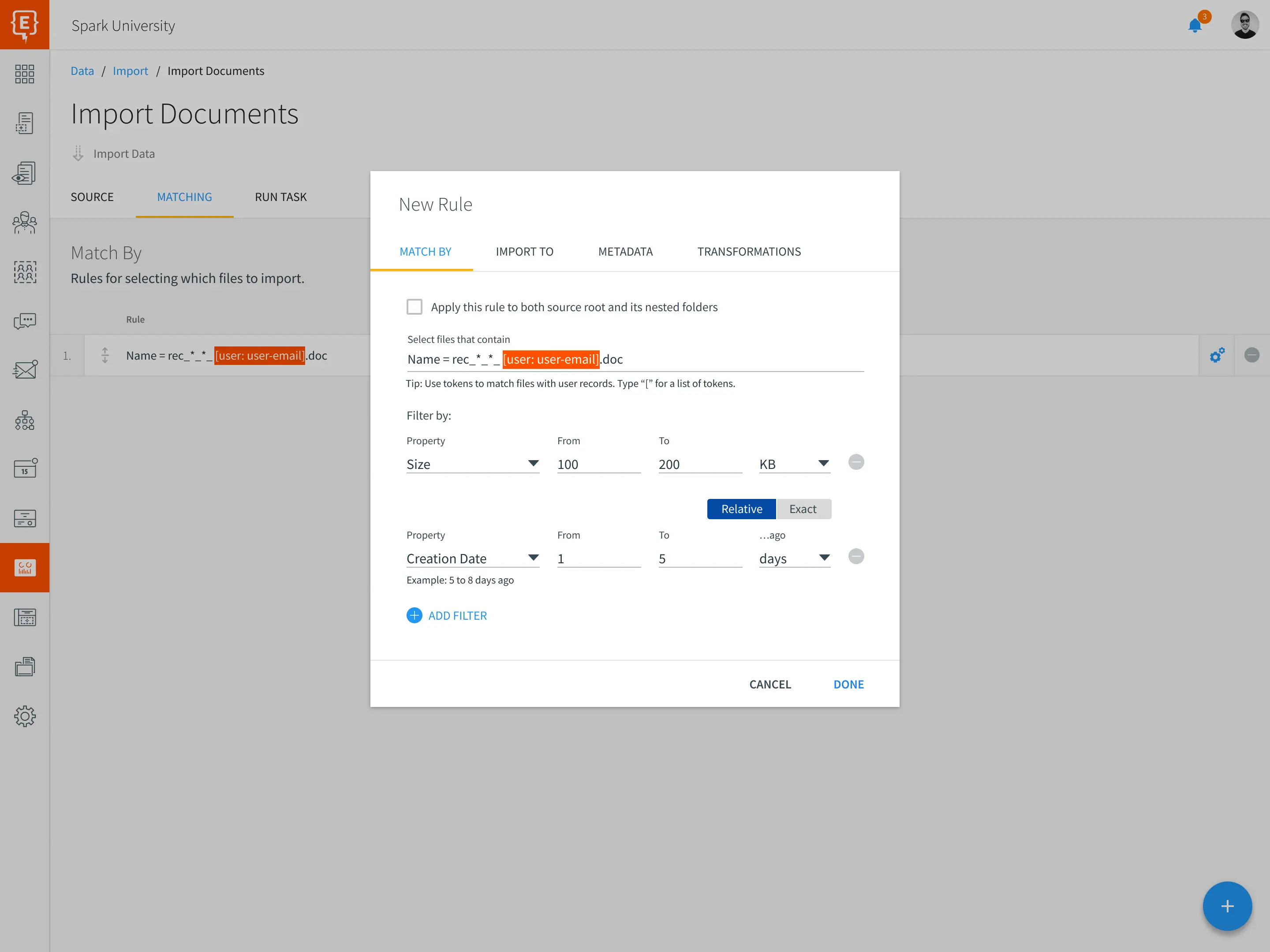Element451 data export configuration with custom formatting options