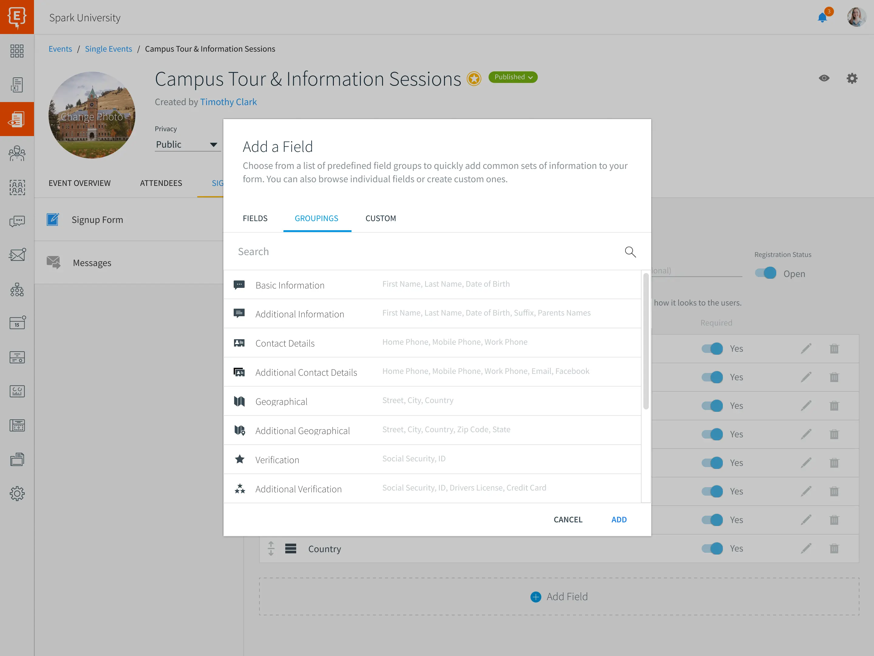 Element451 event registration tracking with attendee management and check-in features