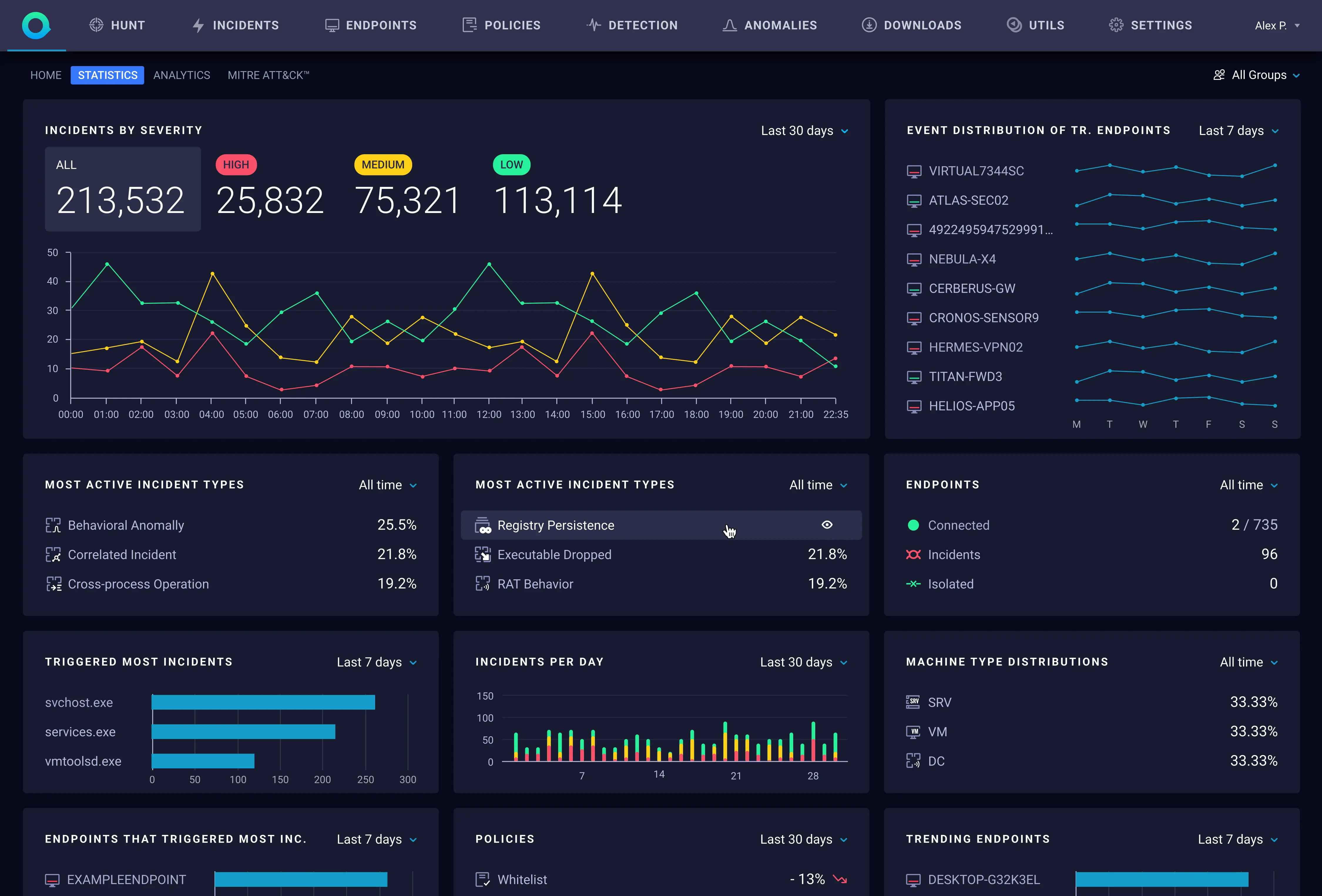 ReaQta platform interface screen 3