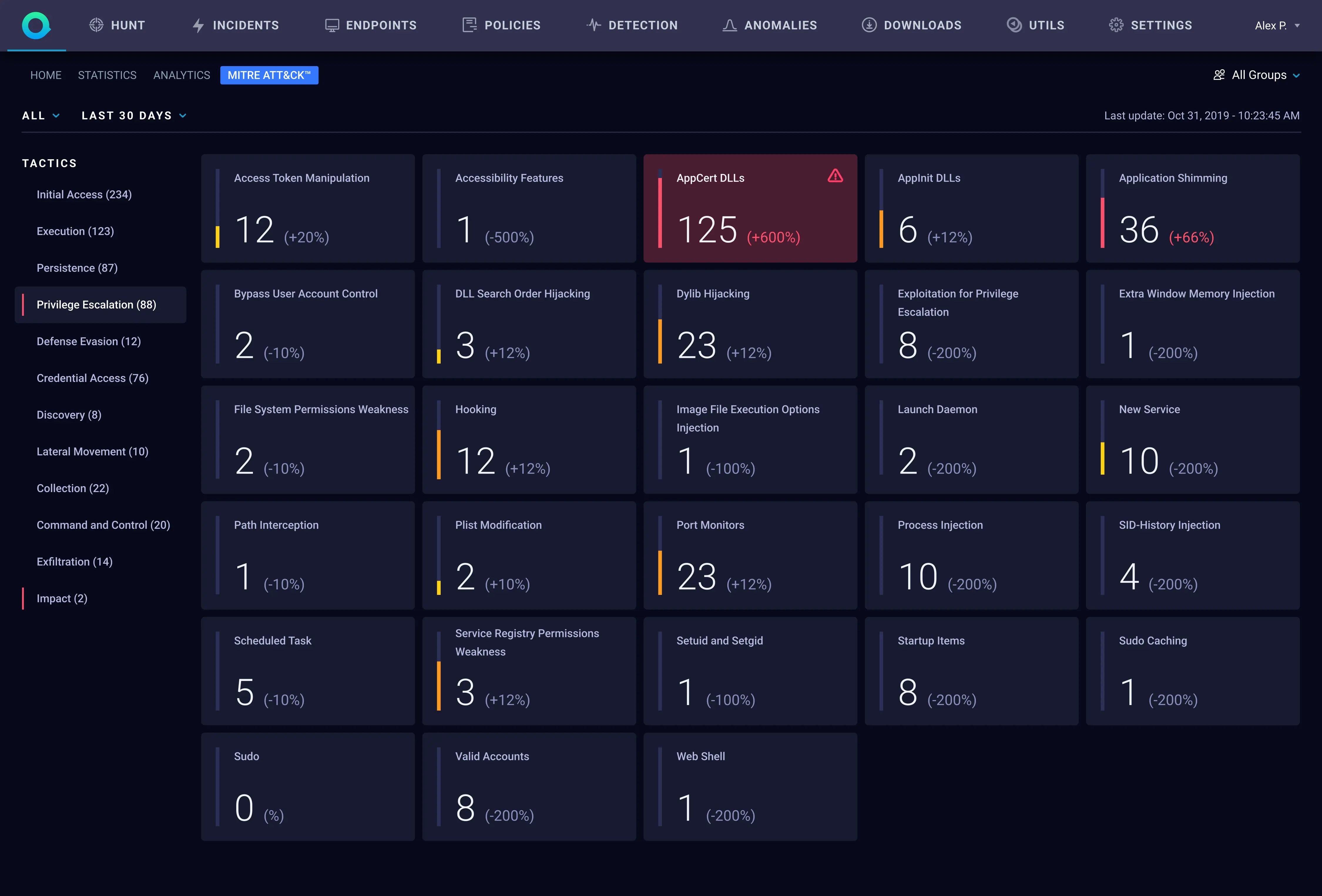 ReaQta platform interface screen 5