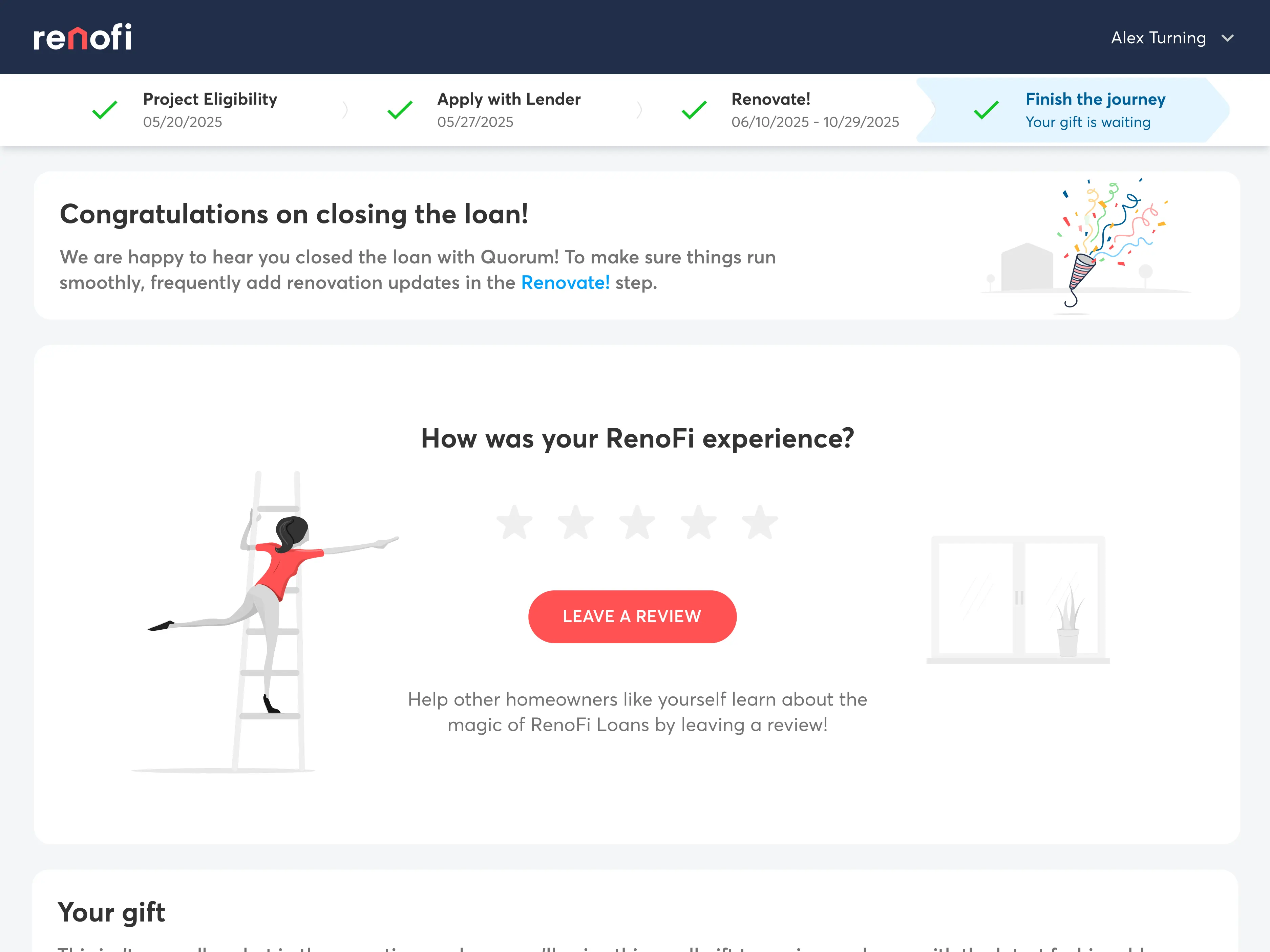 RenoFi secure application interface screen 7
